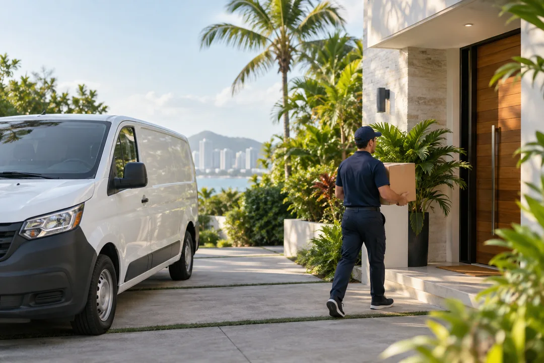 Illustrative door-to-door delivery image